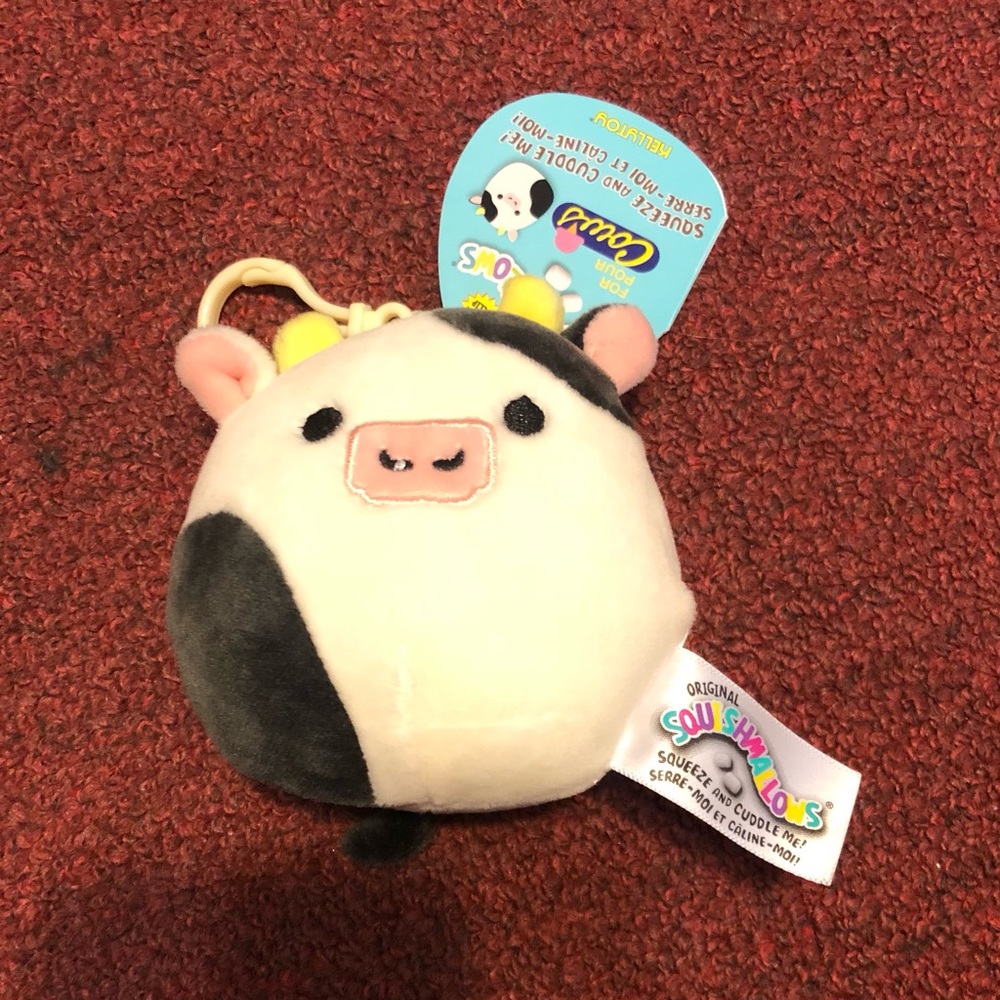 Squishmallows Clover the Bull Cow 3.5" Clip Stuffed Plush